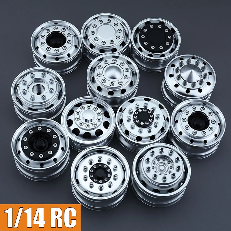 RC Car Metal Front Wheel Drive/Bearing Hub Rim 1/14 RC Truck for SCANIA Tamiya 770S R620 for VOLVO ACTROS Model Car DIY