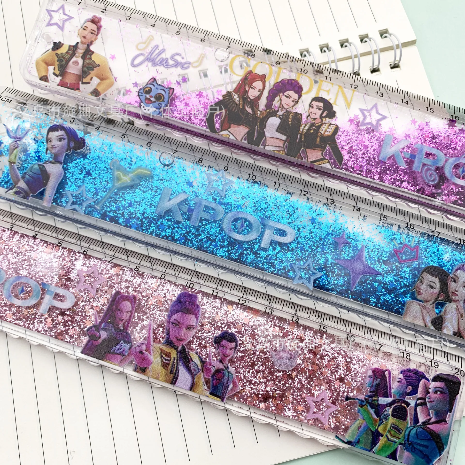 

20CM Cartoon Kpop Demon Hunters ruler for Drafting Supplies Students Back To School Stationary Maths Tool Toys