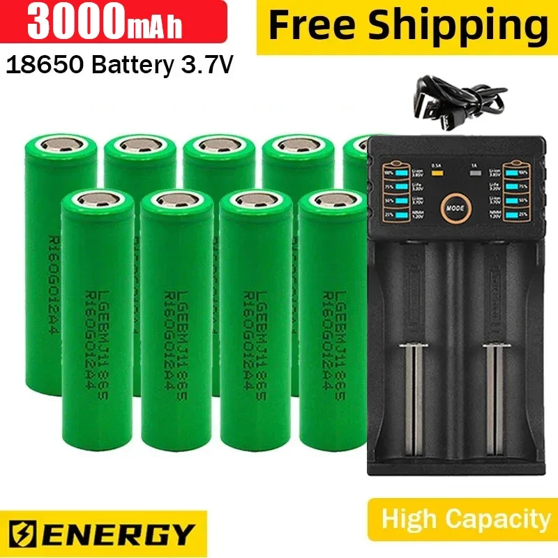 

2024Original 18650 Battery 35E 3.7V 3000mAh Discharge 18650 Li-ion Battery 3.7v Rechargable Battery for Flashlight Real capacity