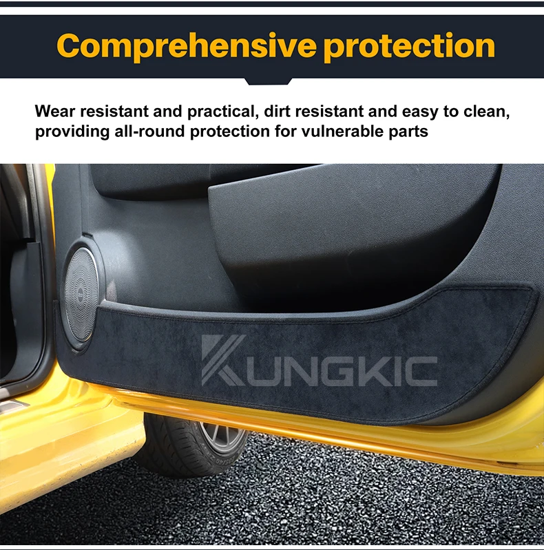 Tür-Anti-Kick-Pad für Abarth 595 695 2012 2013 2014 2015 2016 2017 2018 2019 2020 2021 2022 2023 2024/ Fiat 500/500C 2008–2024/500E 2013–2019 Flanell LHD RHD Mattenverkleidungszubehör – Detail 4