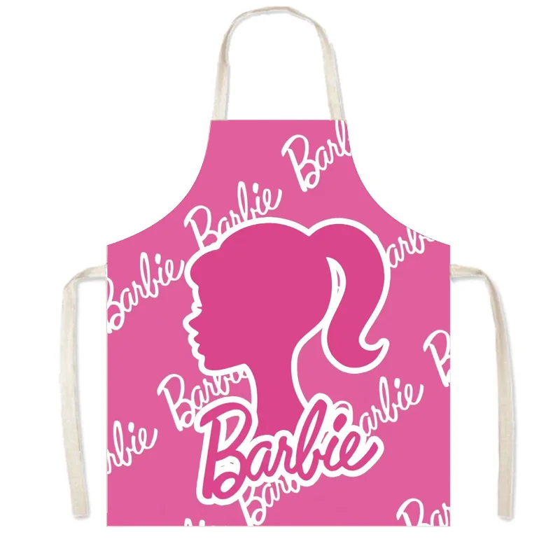 Barbie Apron Kawaii Household Cooking Apron Adult Kids Fashion Home Cleaning Tools Coffee Overalls Aprons Kitchen Accessories