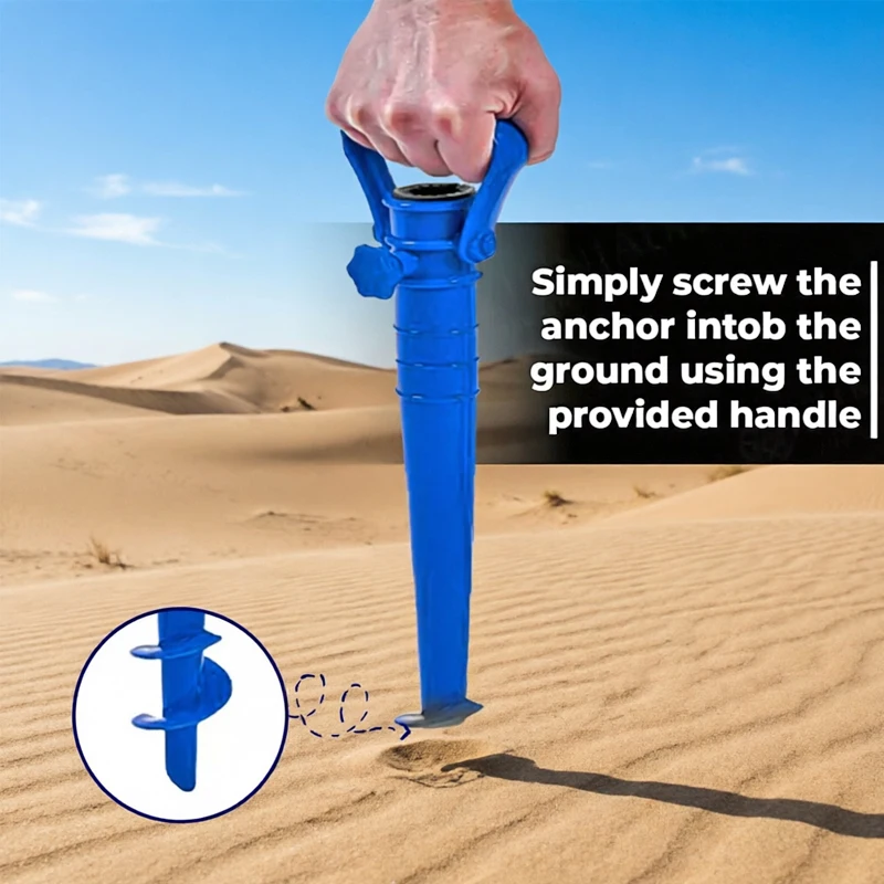 1Pc Screw In Parasol Base Ground Anchor Spike Stand Beach Garden Umbrella Holder For Fishing Pole Sun Beach Garden Patio