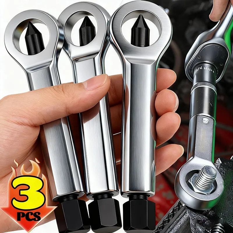

3/1PCS Rusty Nut Separation Wrench Damaged Screw Nut Splitter Remover Spanner Remove Cutter Tool Steel Wrench Hex Extractor Tool