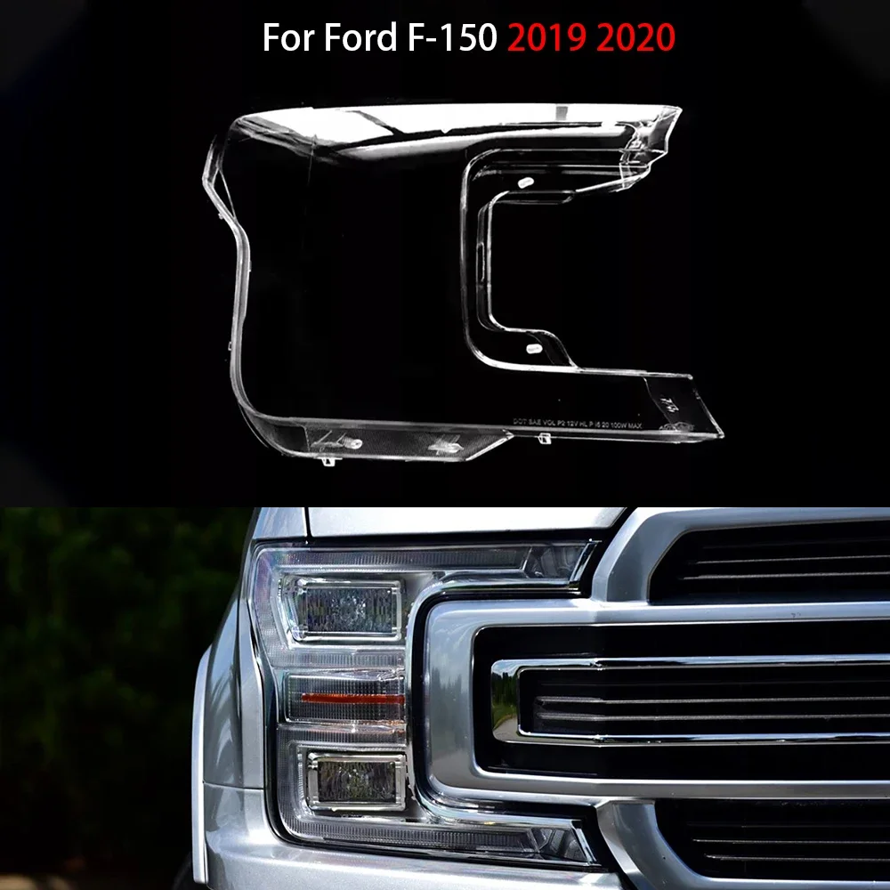 

For Ford F-150 2019 2020 Front Headlamps Cover Lens Headlights Shade Transparent Lampshade Plexiglass Shell Replace Housing