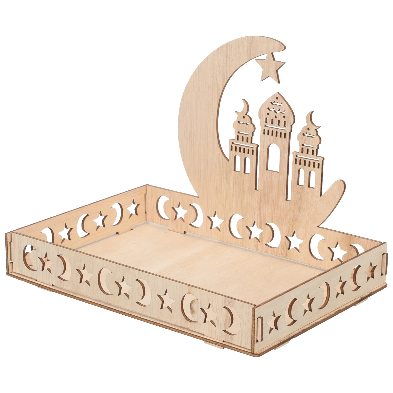

Wooden Dessert Box Eid Decorations for Party Pallets Mubarak Festival Adornment