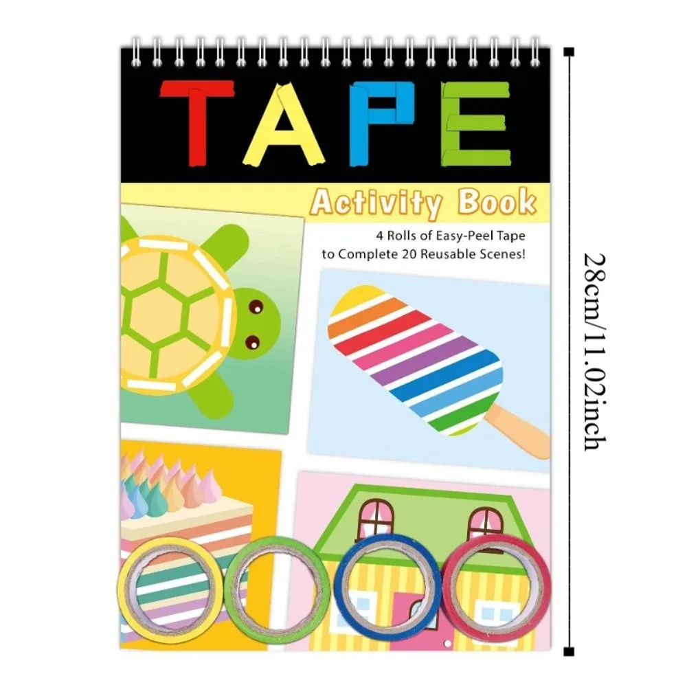 Handmade Material Children's Tape Sticker Book Educational Early Learning Cartoon DIY Set Cartoon Montessori Tape Coloring Toy