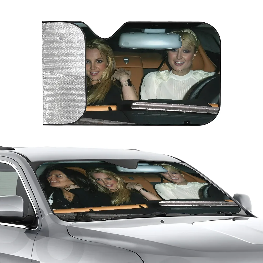 Paris Britney Lindsay Car Sunshade Curtains Heat-insulating Aluminum Suction Cup Blocks UV Rays Car Sun Visor Protector