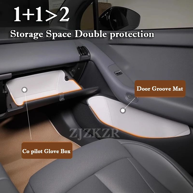For Geely Monjaro Xingyue L 2021-2025 Car Door Side Storage Box Leather Front Rear Gate Slot Anti Dirty Storage Organizer Tray