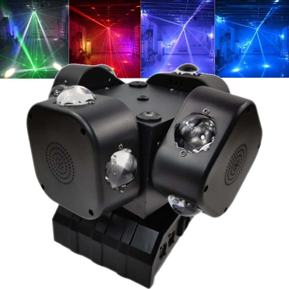 Imagem -06 - Girando Laser Moving Head Beam Palco Colorido Led Light Four-arm Luz Ambiente Dmx Control para dj Disco Party Nova Chegada