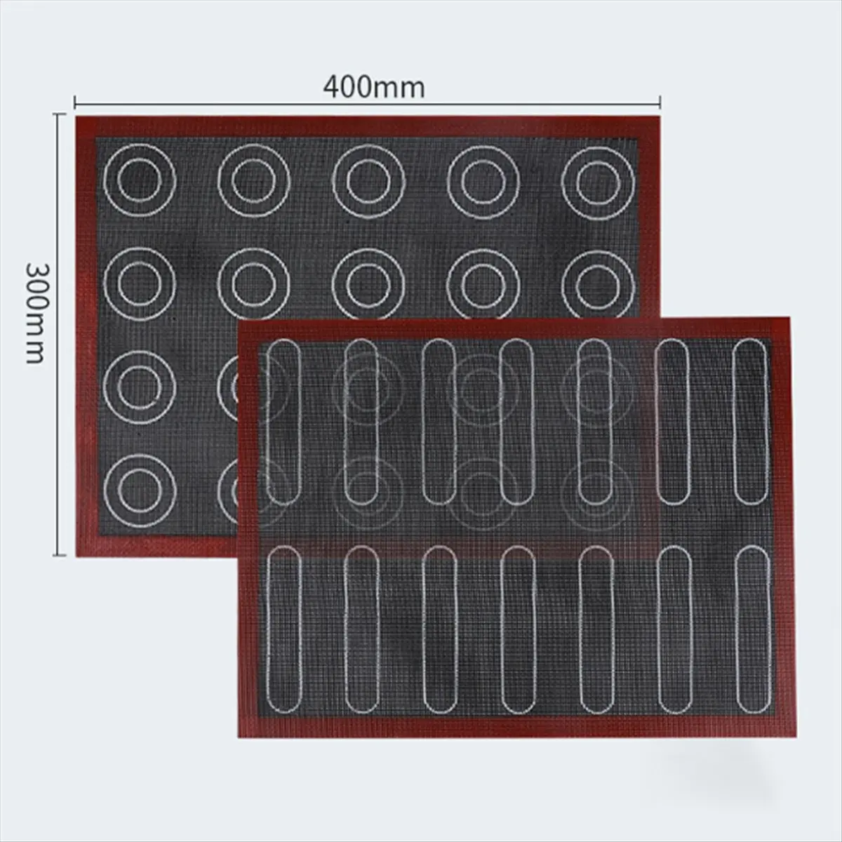 ABNH Silicone 30x40 cm Reversible Printed Macaron Puff Baking Mat Non-Stick Pastry Oven Cake Perforated Sheet Liner