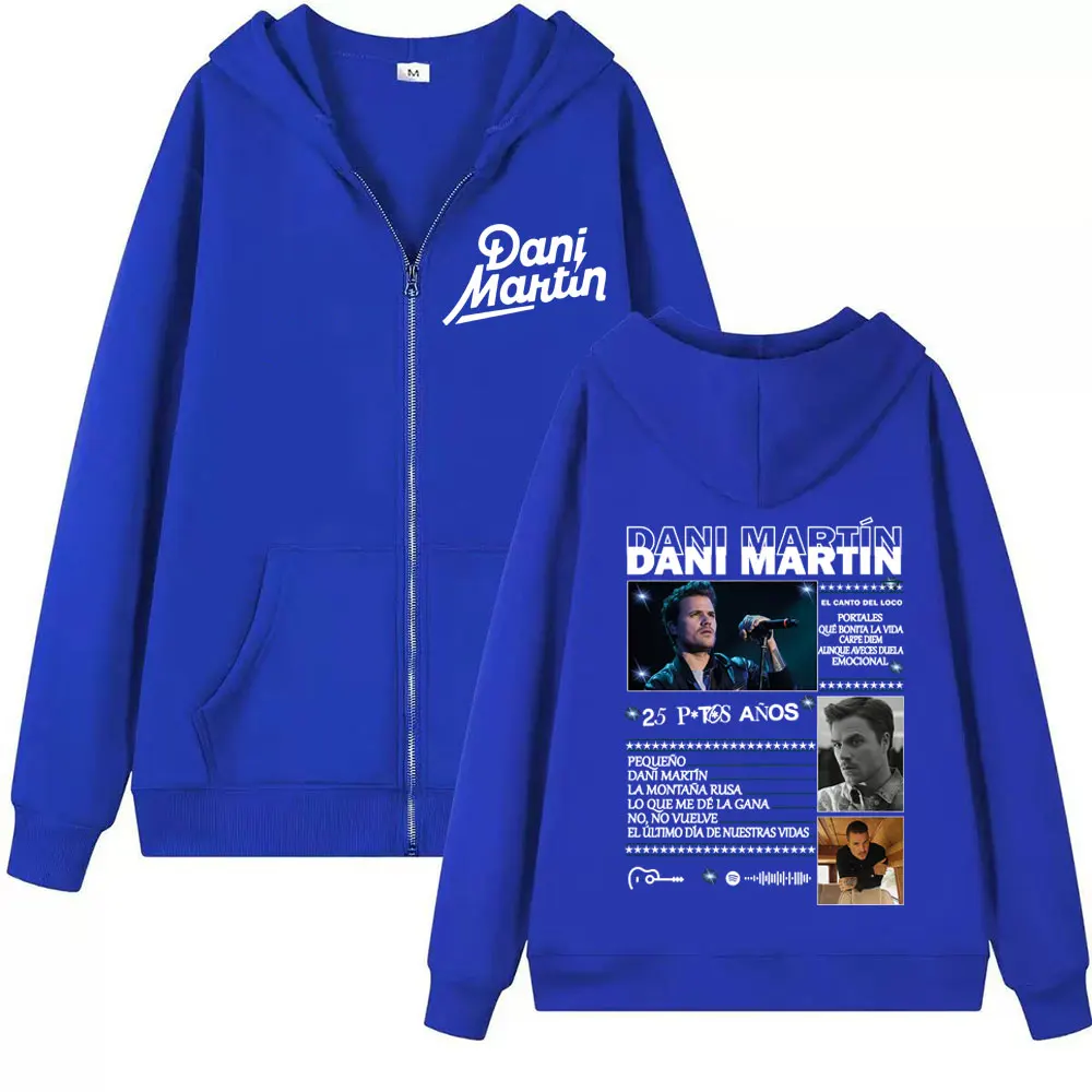 داني مارتن Ptos Anos جرافيك زمم هوديس الرجال النساء الموضة الكلاسيكية الاتجاه هوديي رجل المتضخم سحاب أكمام طويلة بلوزات