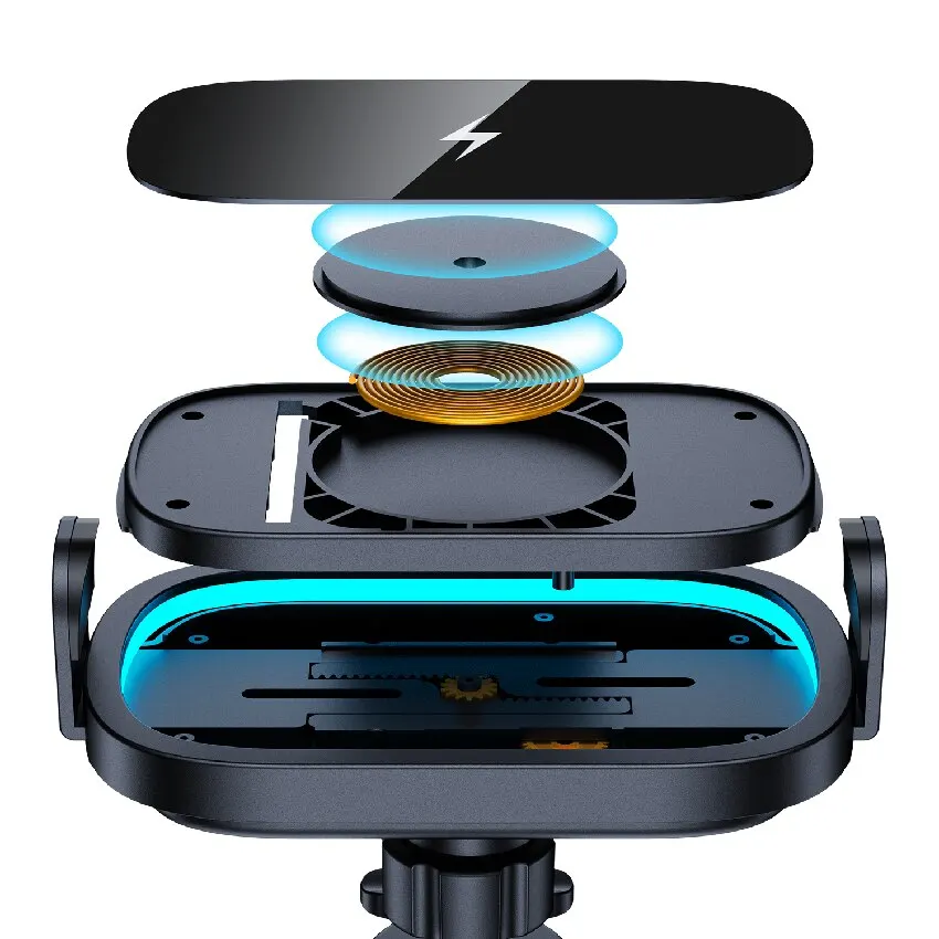차량용 무선 충전기 휴대폰 거치대 마운트, 삼성 갤럭시 Z 폴드 4 3 2 아이폰 샤오미 폴드 스크린 15W 고속 충전 스테이션