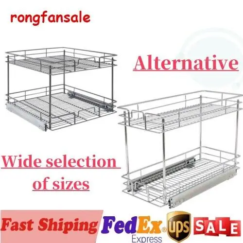 

2-уровневые выдвижные ящики для шкафов, выдвижной органайзер для кухонного шкафа и шкаф для хранения, выдвижные полки, шкаф для хранения