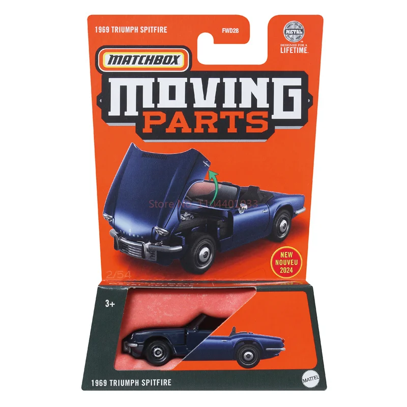 Novo original matchbox carro 1/64 diecast peças móveis fwd28 1969 triumph spitfire veículo modelo brinquedos meninos coleção presente de aniversário