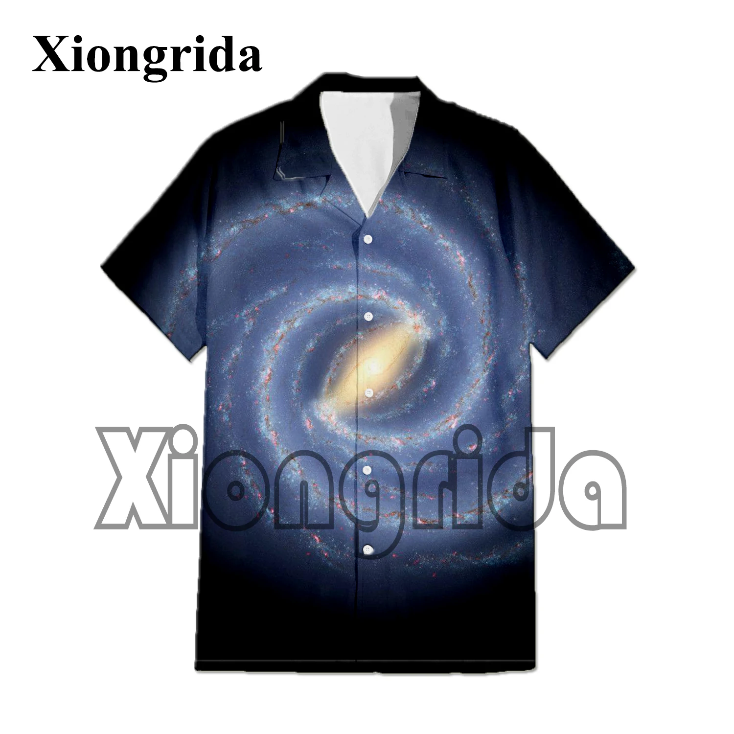 Galaxy Shirts Men's 3D Universe Starry Sky Print Short Sleeve T Shirts Summer Personality Hip Hop Blouse Tees Unisex Tops