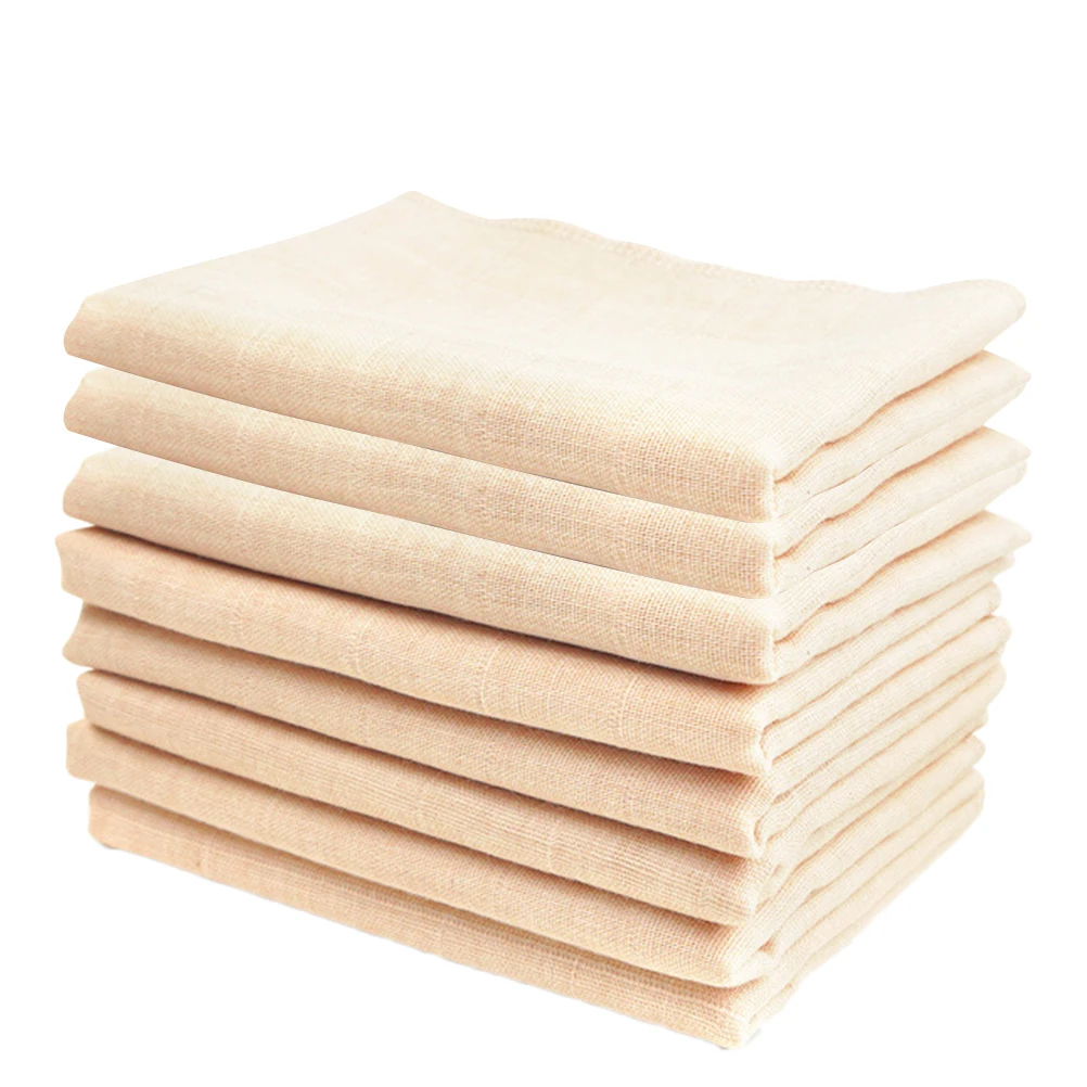 

8pcs Baby Saliva Towels Cotton Gauze Bibs Drool H kerchief Double Layer Washcloth Moisture Absorption
