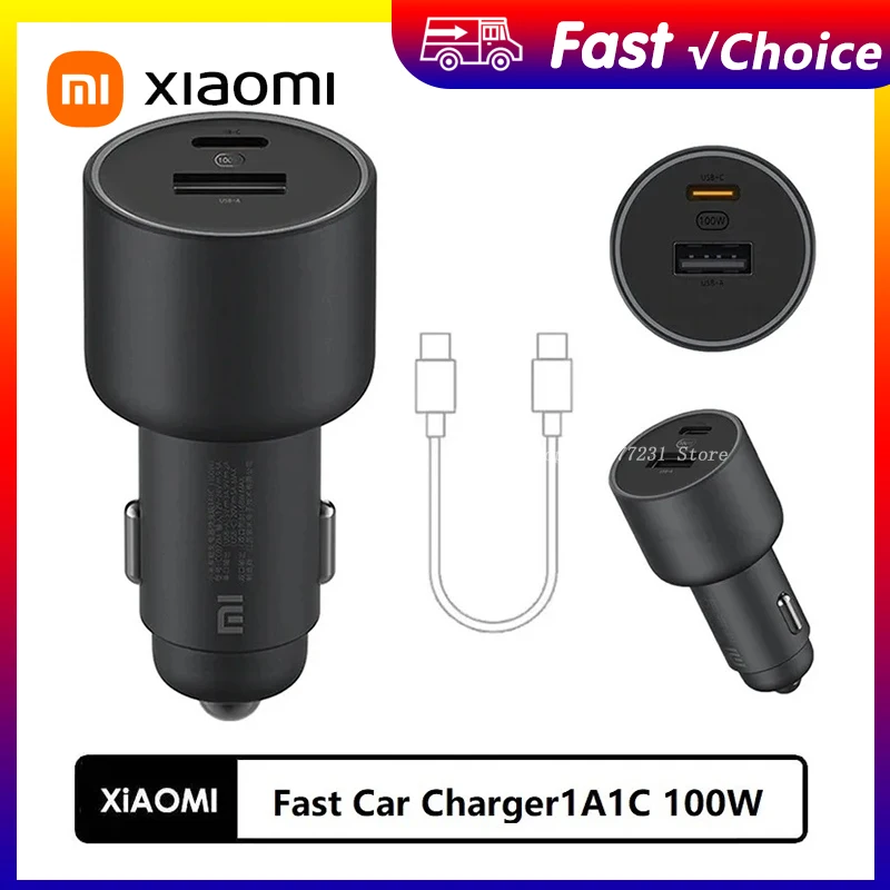 

Оригинальное автомобильное зарядное устройство Xiaomi Mijia 100 Вт, двойной USB, быстрая зарядка, беспроводное автомобильное зарядное устройство Mi, 100 Вт, USB-A, USB-C, двойной выход, светодиодное питание