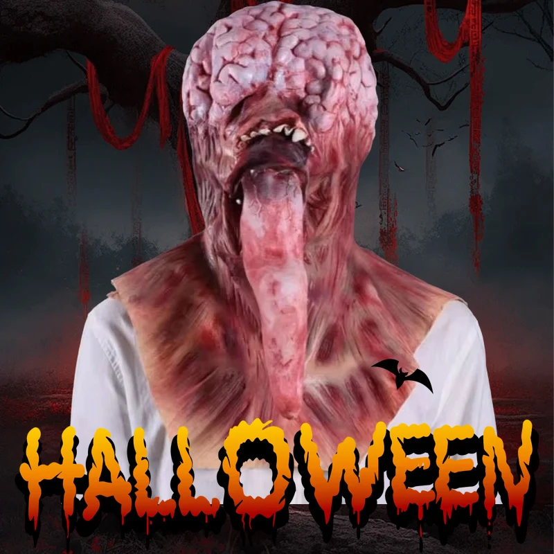 

Маска ужасов на Хэллоуин, тушь для ресниц, латексная тушь с длинным языком, тушь для ресниц De Latex Realista Horror, маска зомби на Хэллоуин, страшный реквизит