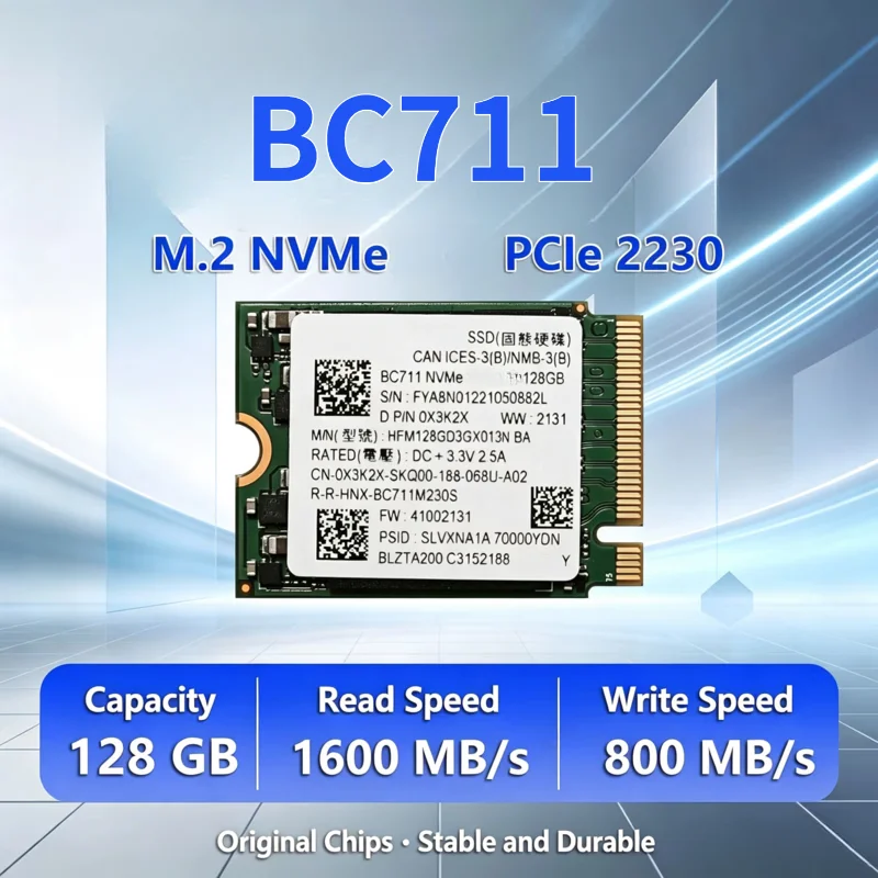For SK Hynix BC711 128G 256G 512G 1TB M.2 2230 PCIe NVMe SSD Laptop Desktop Solid State Drive Health 95+