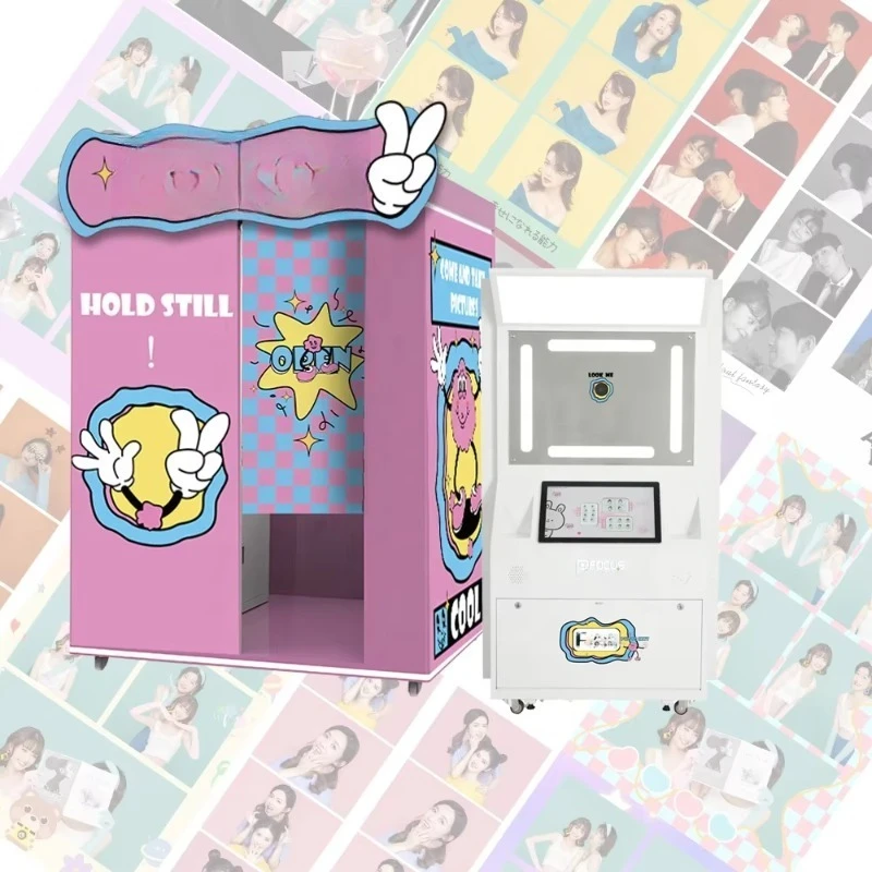 JLJ Detachable All-in-one Commercial Photobooth Vending Machine Automatic Payment High Speed Photo Booth Printer for Party