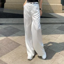 Black Long Clothing White Women's Pants Straight Leg High Waist Trousers for Woman Comfortable Stretch Elastic G All Medium 90s