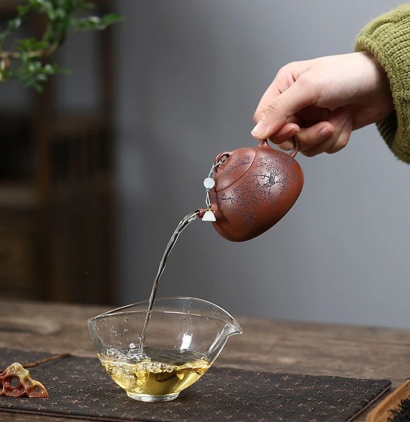 140ml Yixing Handmade Purple Clay Teapot, Raw Ore, Gold Sand,tea Pot, Kung Fu Tea Set