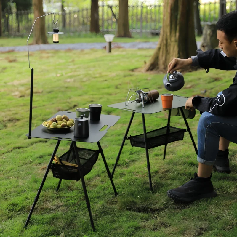 Outdoor Camping Ultra-light Tactical Table Multifunctional Aluminum Alloy Folding Picnic Desk Portable Adjustable Lifting Table