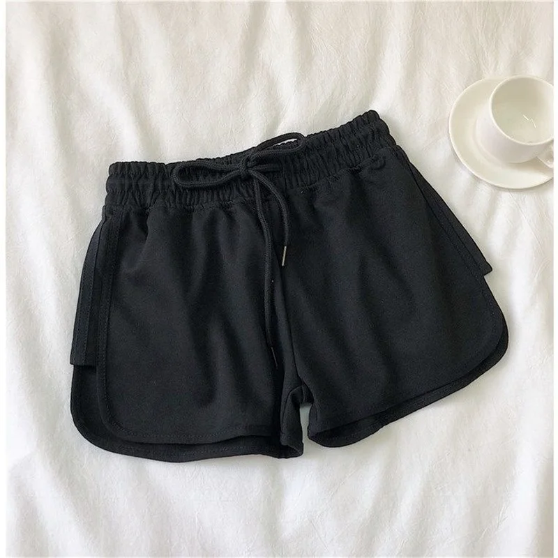 Summer Women's Fitness Shorts High Waist Casual Stright Ladies Loose Wide Leg Shorts Plus Size Shorts Female