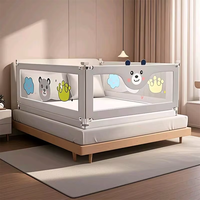 IMBABY Bed Guardrail Adjustable Height Baby Safety Bed Barrier Liftable Baby Activity Fence Portable Bed Rail Gray Crib Bumpers