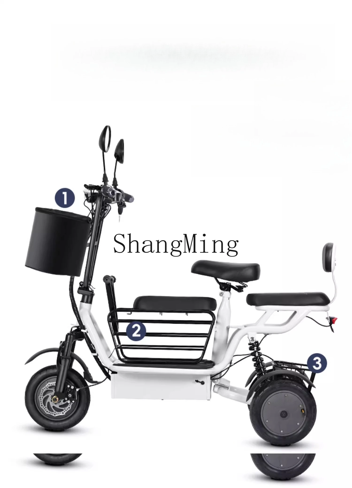 

CL electric tricycle household small electric car women pick up off children battery car elderly parent-child folding scooter