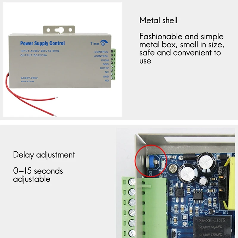 DC12V 5A Блок питания для контроля доступа Трансформаторный дверной адаптер Covertor AC 90-260V для RFID контроля доступа по отпечаткам пальцев