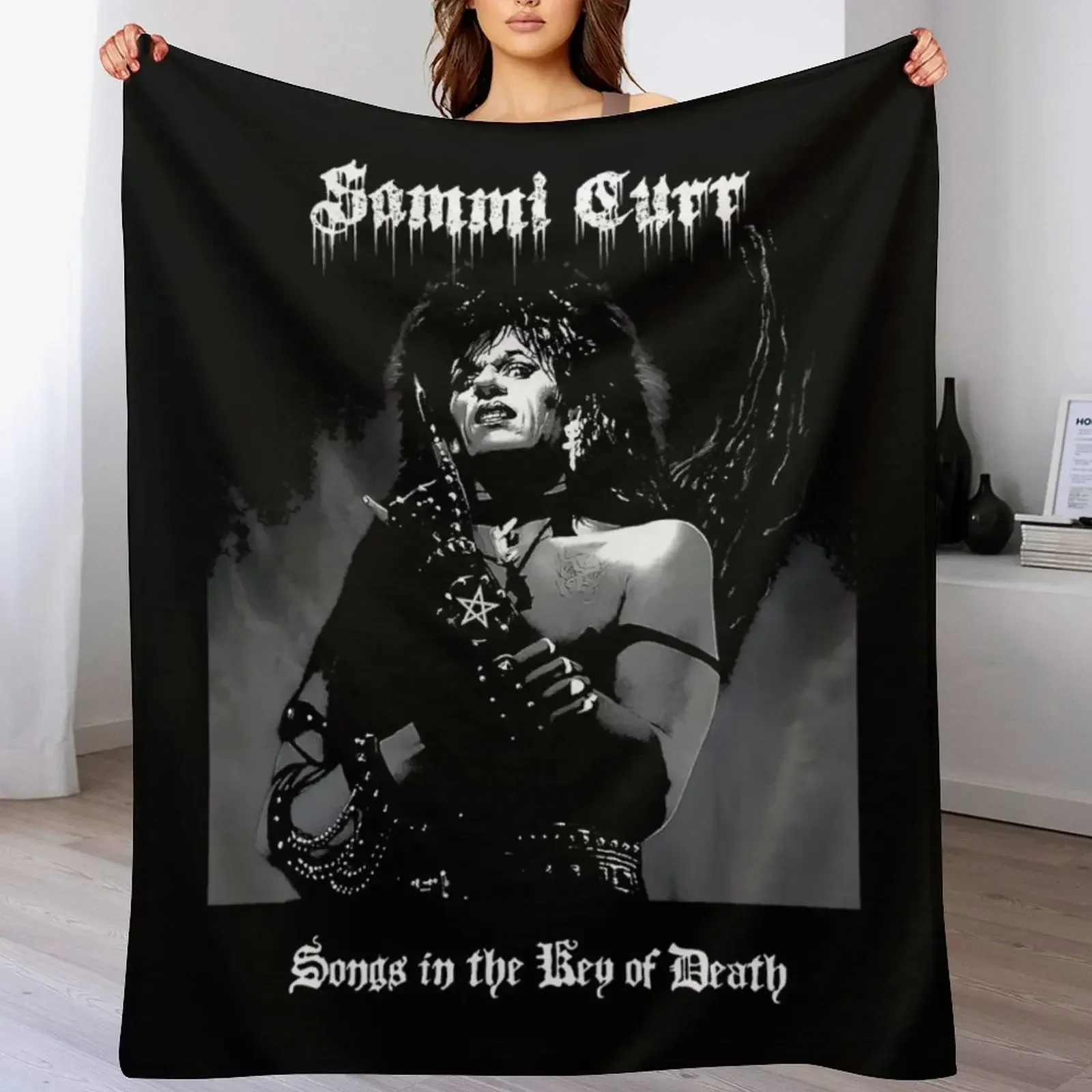 

Sammi Curr Black Metal Classic Throw Blanket Soft Plaid For Sofa Thin Blankets