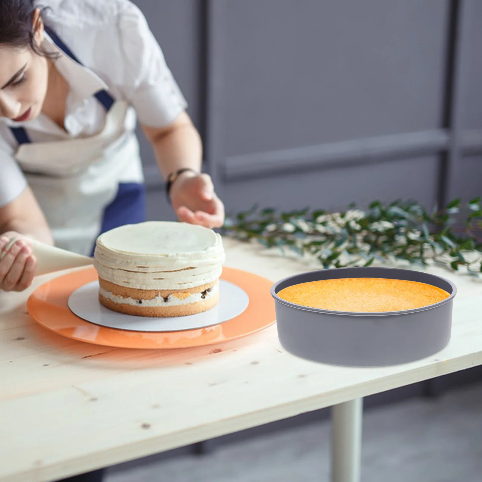 

2pcs Silicone Cake Pan Washable Heat-Resistant Non-Stick Round Mold For Baking Diy Cheesecake Kitchen Bakeware Tools