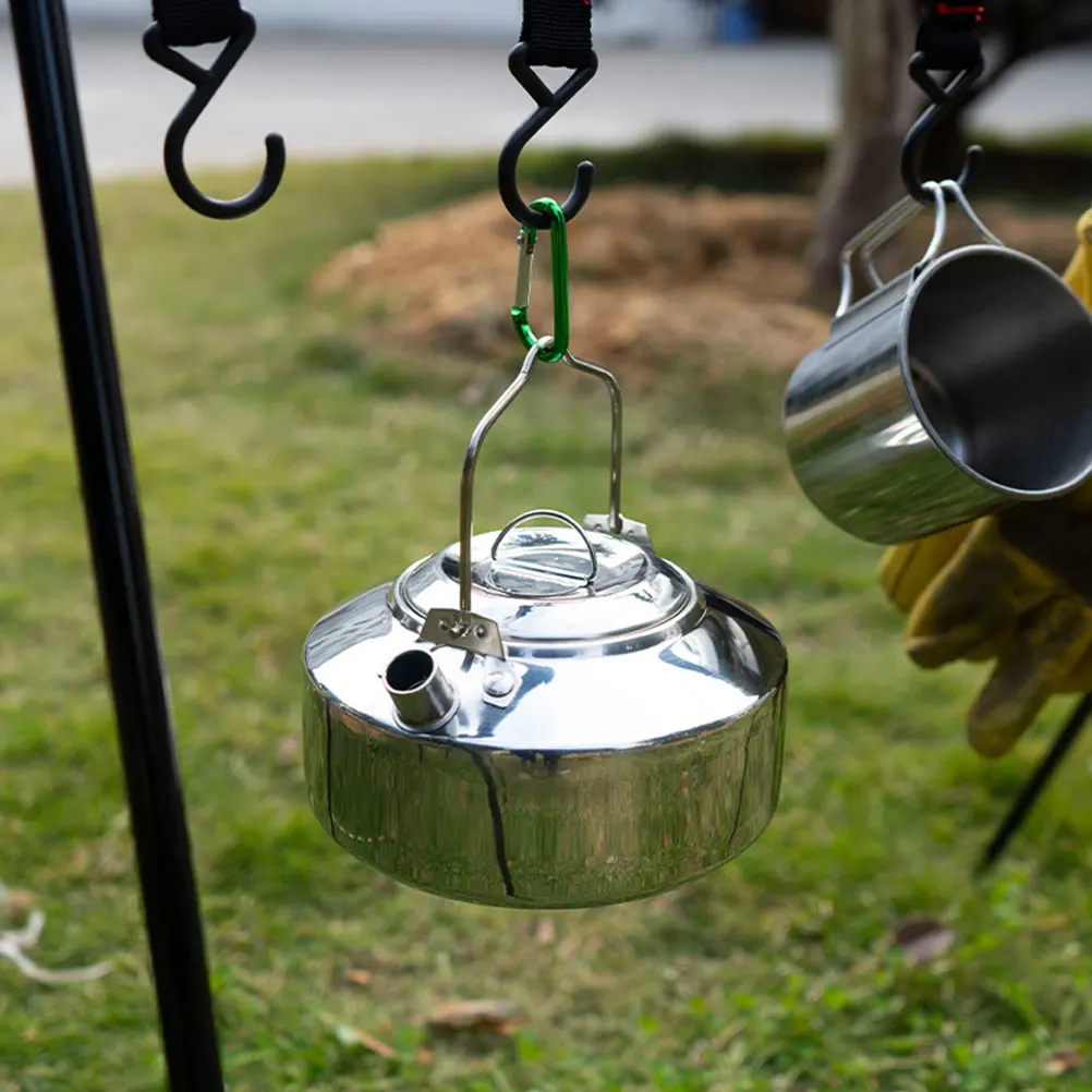 

Stainless Steel Boiling Kettle Large Capacity Camping Tea Kettle Durable Stovetop Pot Portable Outdoor Kitchen Supply