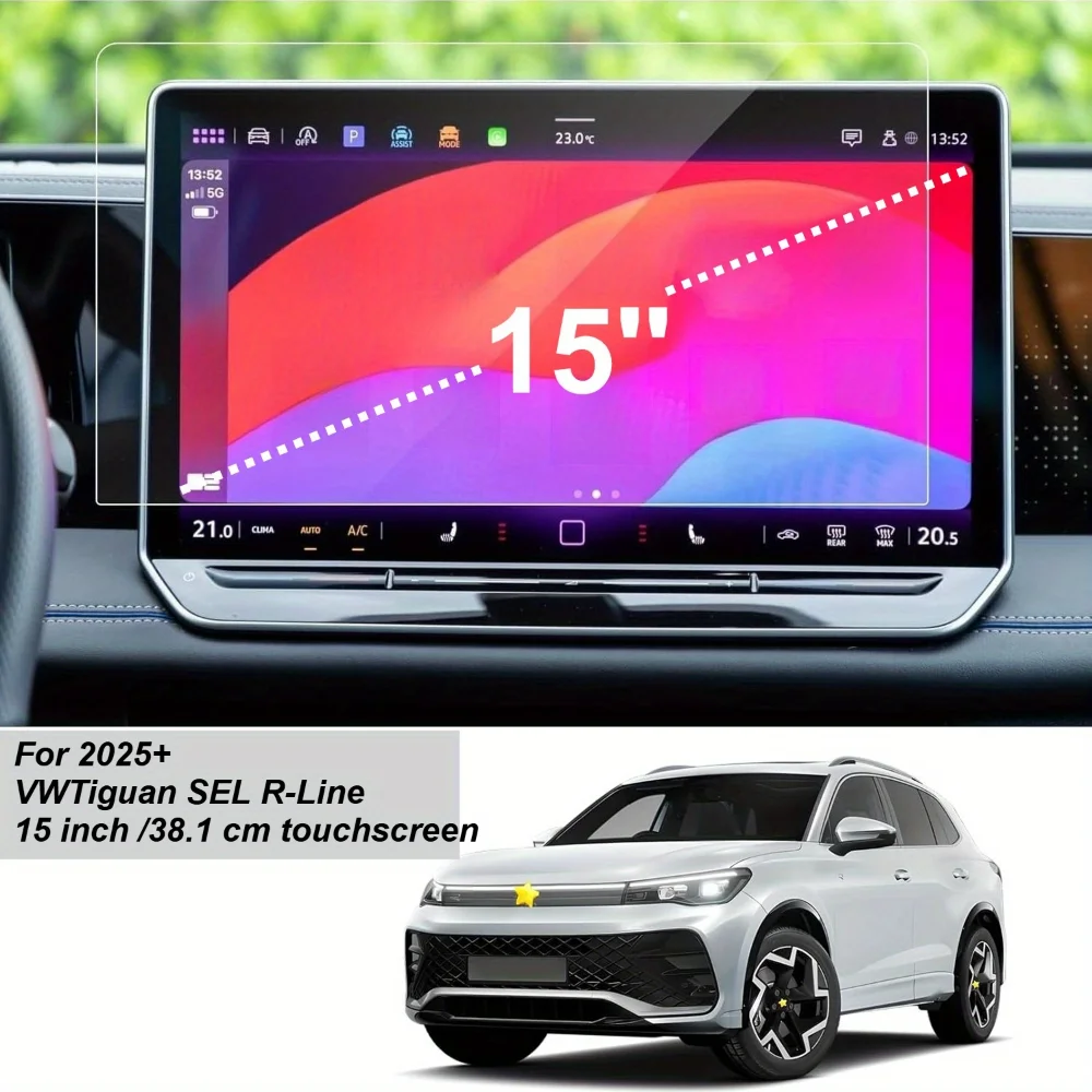 For VOLKSWAGEN VW Tiguan 2025 Tiguan SEL R-Line Screen Tempered Glass Car Navigation Display High Definition Scratch-resistant