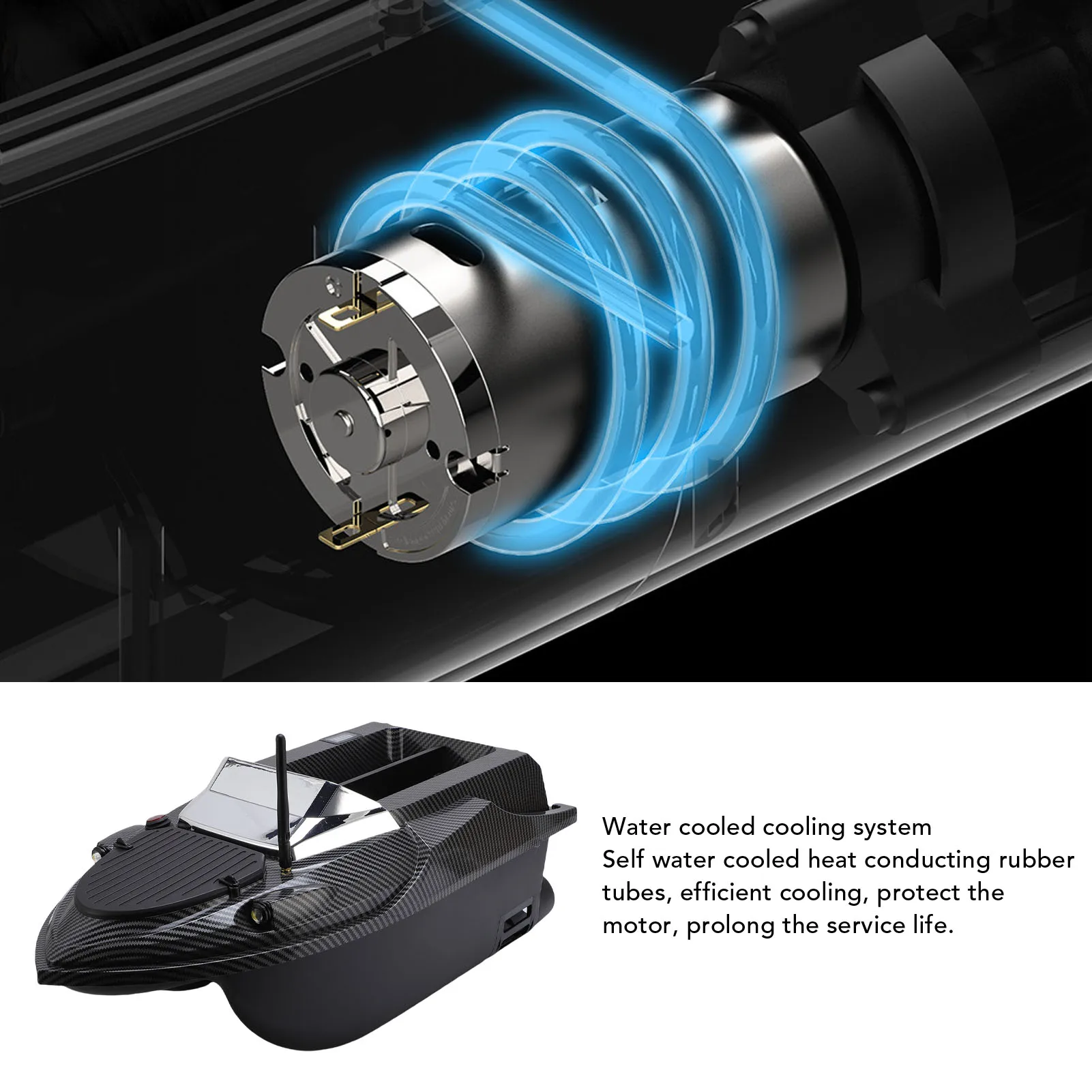 قارب طعم صيد RC - محرك مزدوج للتحكم عن بعد بطول 800 متر، تصحيح الدورة التلقائية ومكتشف الأسماك RC، مع ضوء ليلي لحمامات السباحة/البحور #6