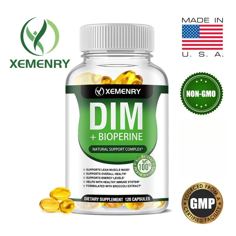 Suplemento DIM: contiene bioperina para ayudar a mantener el equilibrio de estrógeno, promueve el metabolismo y mejora el crecimiento muscular