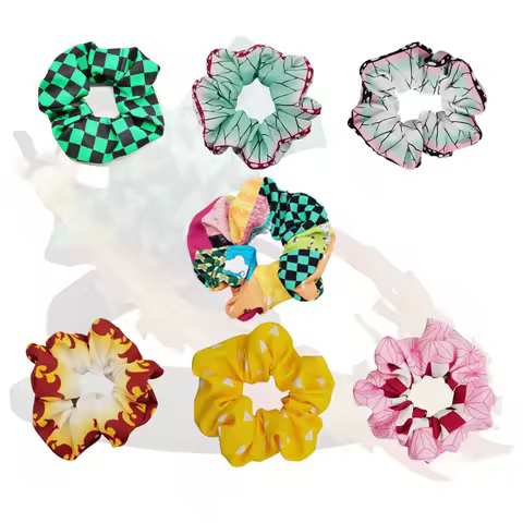 2025 Anime Kochou Shinobu Cosplay Large Intestine Hair Ring New Head Rope French ins Style Girls Accessories Holiday Gifts