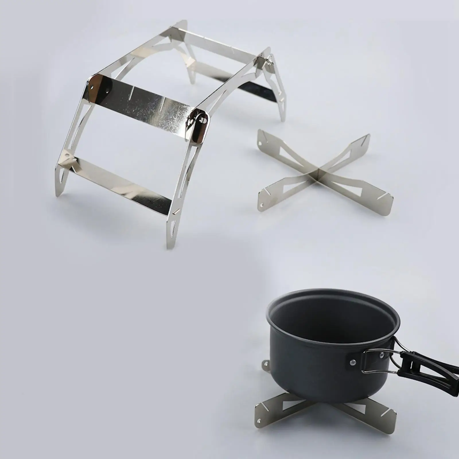 Portable Folding Stove Stand Cooking Pot Holder Burner Support Grill