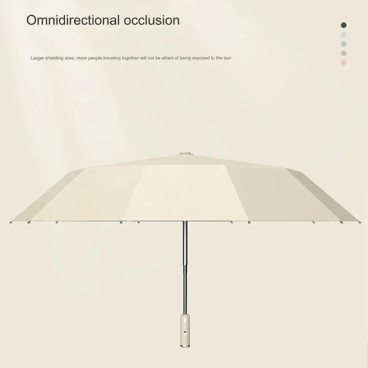 1pc Polyester Sun Protection Umbrella with Fan,3 in 1 Umbrella with Fan and Mister,USB Rechargeable Automatic Folding