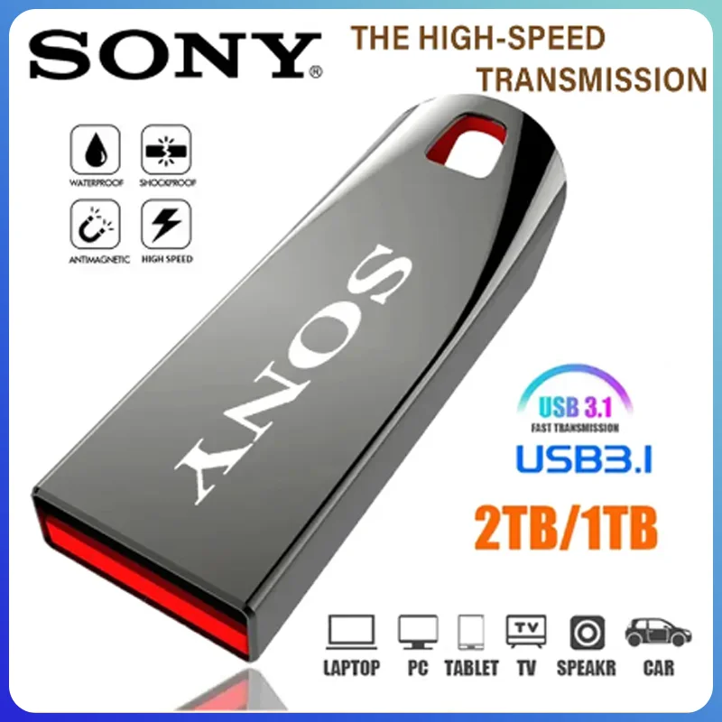 

Оригинальные флэш-накопители SONY, 2 ТБ, USB3.0, высокоскоростной металлический флэш-накопитель, 1 ТБ, 256 ГБ, портативный USB-накопитель, водонепроницаемый USB-накопитель Memoria