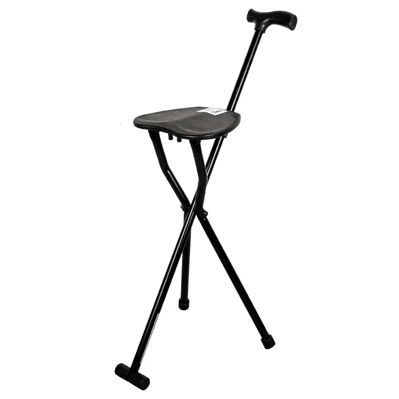 Portable Three-legged Crutch Lightweight Stool Thickened Aluminum Alloy Folding Crutch Chair For Elderly Crutch Chair