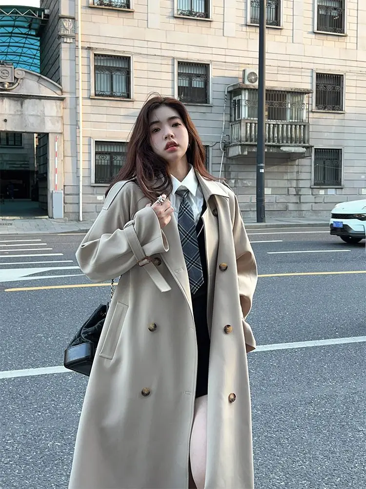 

2024 Spring and Autumn New Women's Windbreaker Jacket Loose Commuting Casual British Style Trench