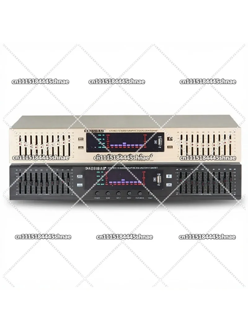 HIFI Digital HD Stereo Preamplifier Equalizer Built-In USB Bluetooth Home Stage Audio Dual 10 Segments 220V