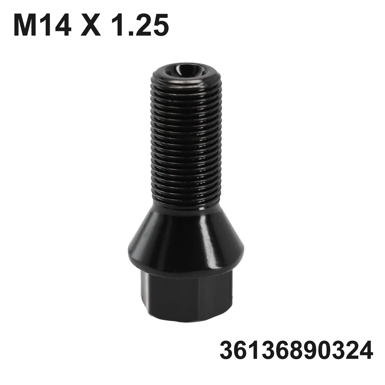 1pcs Wheel Lug Bolt 36136890324 For BMW Wheel Nut Stud Bolt M14 X 1.25 Black F25 X3 E70 E70N / E71 / F20 / F21 / F22 / F45