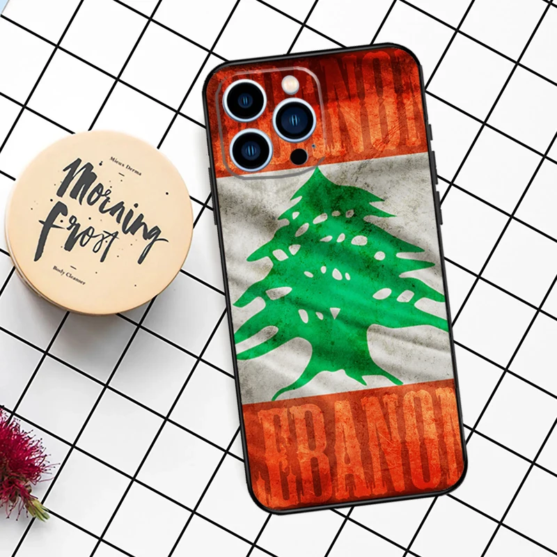 Lebanon Flag Map Case For iPhone 16 15 14 11 12 13 Pro Max Mini X XR XS Max 7 8 16 15 Plus Cover Funda