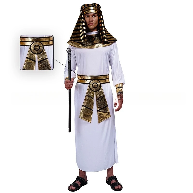 Halloween Adult Ancient Egyptian Male Pharaoh Costume Egyptian King Robe Large Male Pharaoh Role Play Costume