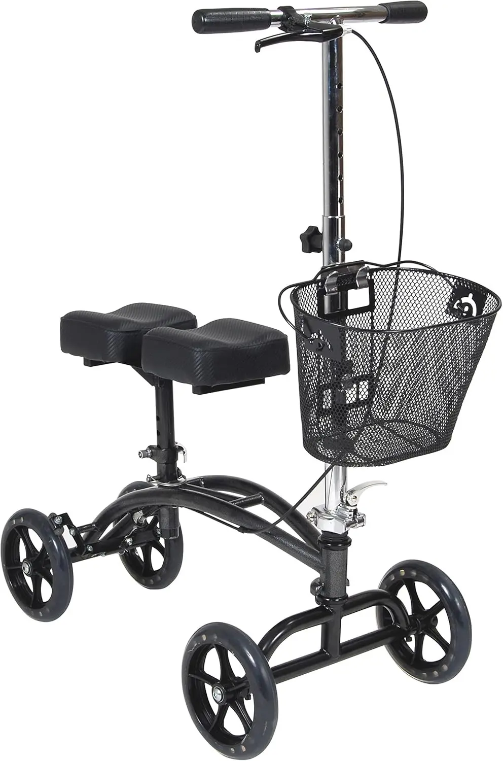 

Adjustable Knee Walker Scooter with Basket & Brake, 350lb Capacity, Steerable for Foot Injury Recovery