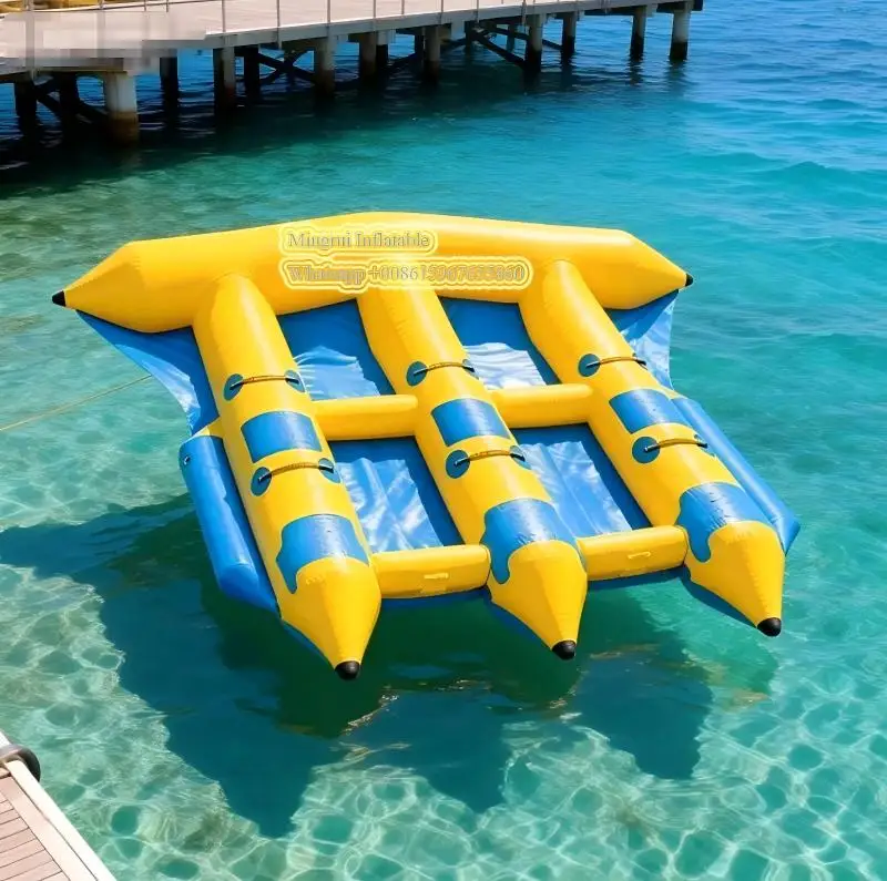 Strong PVC Tarpauline 6 seat Flyfish-Banana-Boat-Heavy-Duty-PVC-Towable-Lake-Sea-Water-Play-Toy