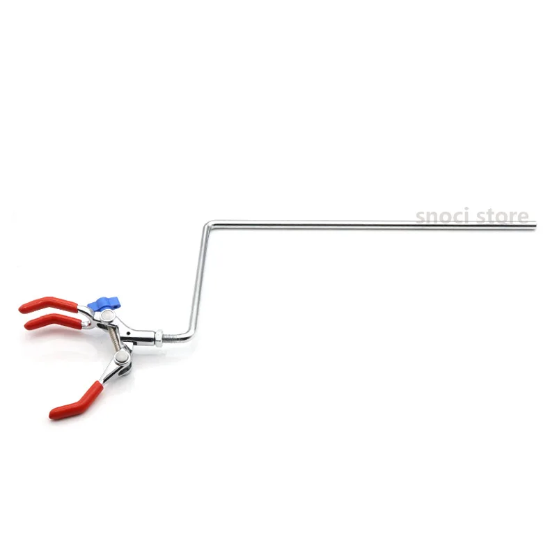 Laboratory three-jaw clamp L-shaped condenser tube with extension rod fixed by right-angle clamp and variable cross clamp1 piece